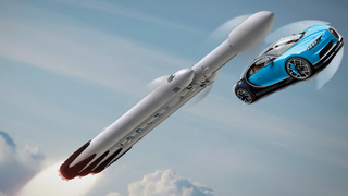 Here's Why A Bugatti Chiron Can Hit 200 MPH Quicker Than The Falcon Heavy Rocket